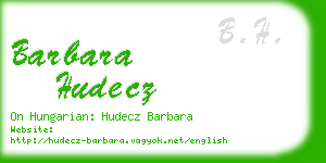 barbara hudecz business card